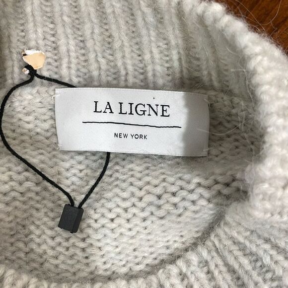 NEW! LA LIGNE Marin Striped Knitted Sweater In Cream & Tan Stripes - L - Picture 9 of 15